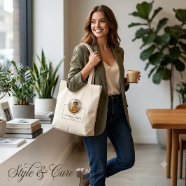 Bolso De Tela Diminuto Foto personalizada y nombre con cargo
