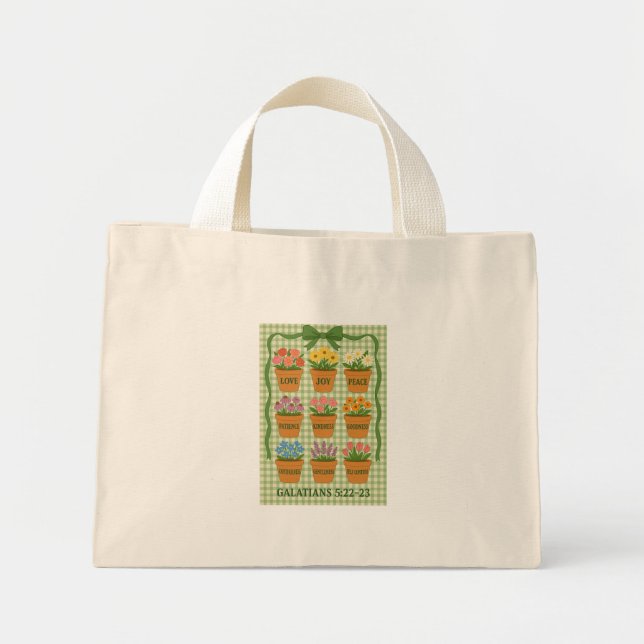 Bolso De Tela Diminuto Fruta verde del espíritu (Frente)