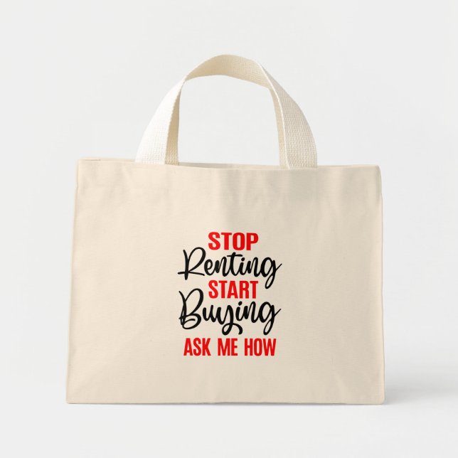 Bolso De Tela Diminuto Funny Agente Inmobiliario Gift House Broker Realto (Frente)