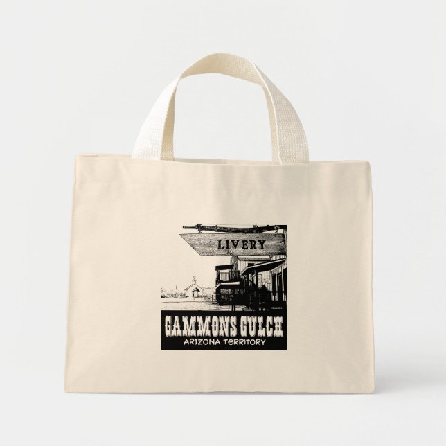 Bolso De Tela Diminuto Gammons Gulch Old West The Livery (Frente)