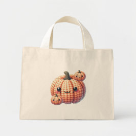 Bolso De Tela Diminuto Ganchillo Calabaza Linda