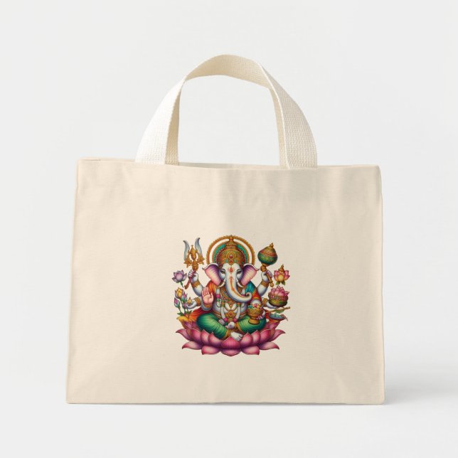 Bolso De Tela Diminuto Ganesha Dios de la Fortuna (Frente)