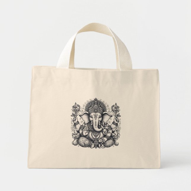 Bolso De Tela Diminuto Ganesha Dios de los Nuevos Comienzos (Frente)
