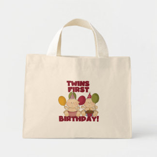 Bolso De Tela Diminuto Gemelos 1er cumpleaños - Camisetas y regalos para