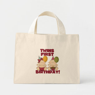 Bolso De Tela Diminuto Gemelos, primera camiseta de cumpleaños y regalos