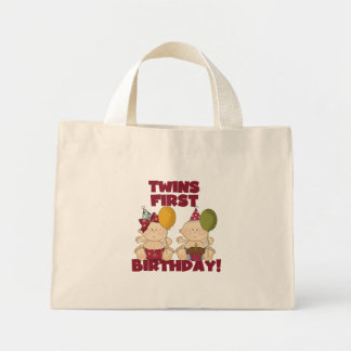 Bolso De Tela Diminuto Gemelos, primera camiseta de cumpleaños y regalos