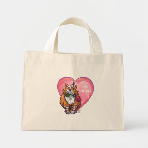 Bolso De Tela Diminuto Ginger Cat El día de San Valentín