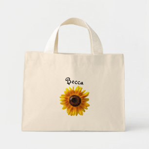 Bolso De Tela Diminuto Girasol Amarillo Alegre con Girasol Personalizado