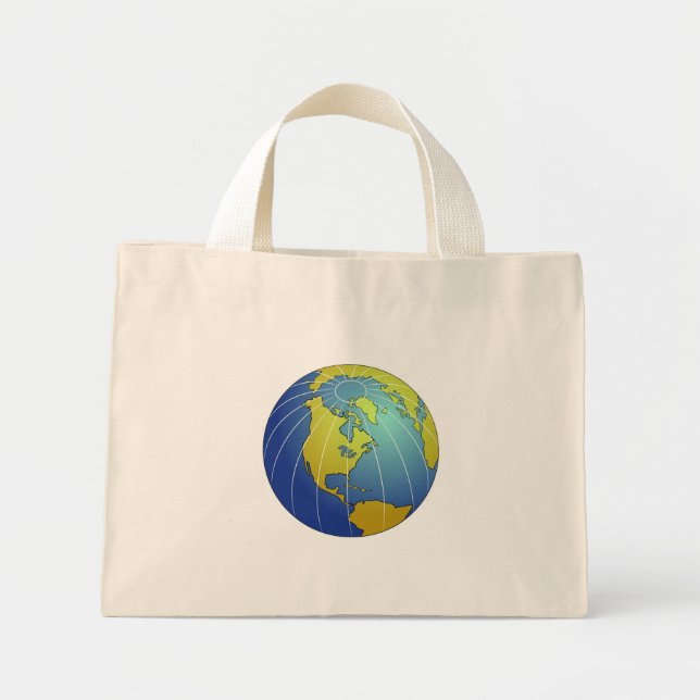 Bolso De Tela Diminuto Globo terrestre (Frente)