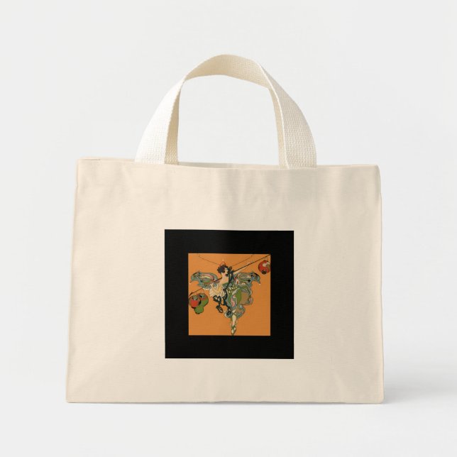 Bolso De Tela Diminuto Hada Bailarina Con Faroles (Frente)