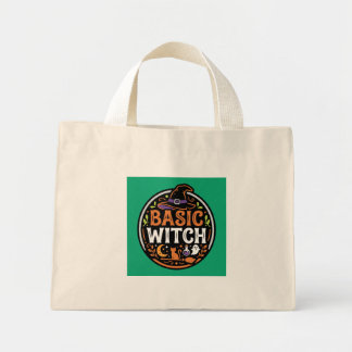 Bolso De Tela Diminuto Halloween: gato negro y fantasma – Bruja Básica.
