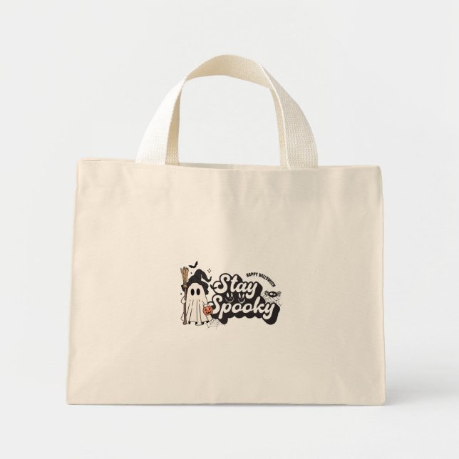 Bolso De Tela Diminuto Halloween, un momento para el terror (Frente)