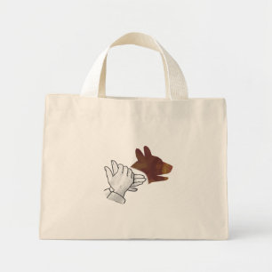 Bolso De Tela Diminuto Hand Silhouette Dog Brown