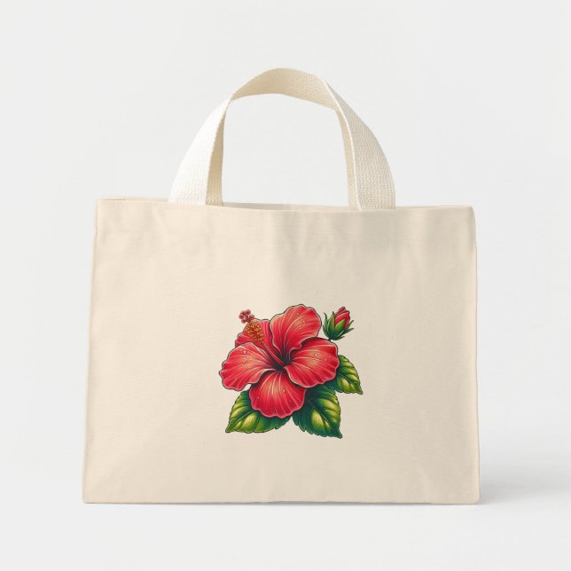 Bolso De Tela Diminuto Hibiscus Flower (Frente)