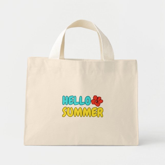 Bolso De Tela Diminuto Hola Tiny Tote de Verano (Frente)