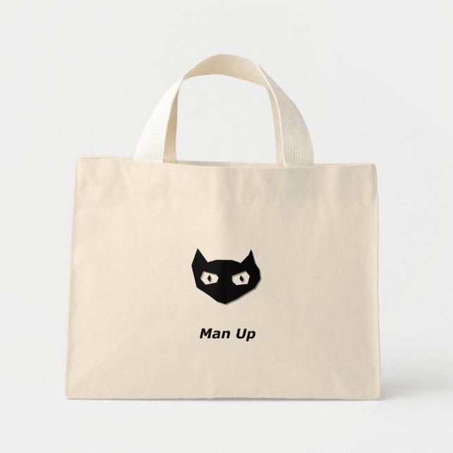 Bolso De Tela Diminuto Hombre del gato arriba (Frente)