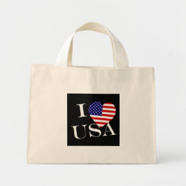 Bolso De Tela Diminuto I Heartflag USA wcnt