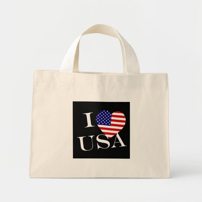 Bolso De Tela Diminuto I Heartflag USA wcnt (Frente)