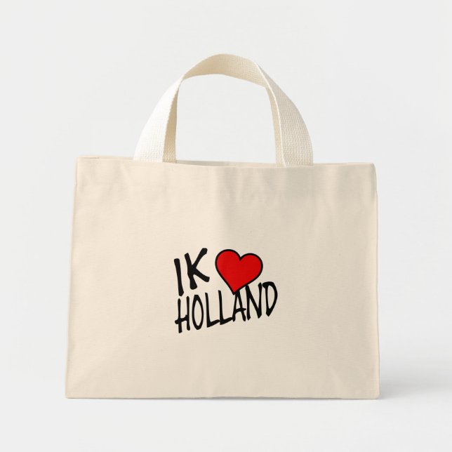 Bolso De Tela Diminuto Ik Heart Holland bk ttcnt (Frente)