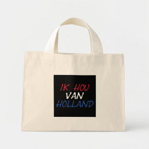 Bolso De Tela Diminuto Ik Hou Van Holland overlay sobre el tcnt negro