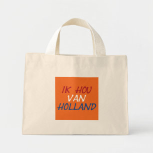 Bolso De Tela Diminuto Ik Hou Van Holland sobre el tema del naranja