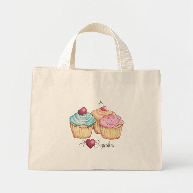 Bolso De Tela Diminuto ILoveCupcakes (Frente)