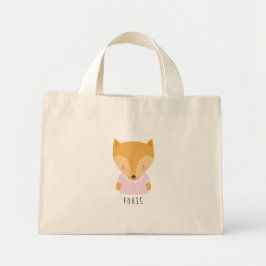 Bolso De Tela Diminuto Ilustracion de Fox Cute - Personalizable