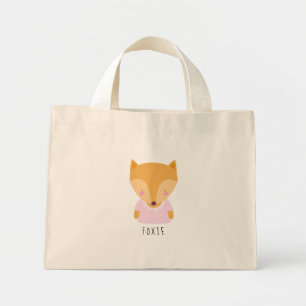Bolso De Tela Diminuto Ilustracion de Fox Cute - Personalizable