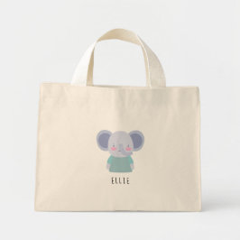 Bolso De Tela Diminuto Ilustracion elefante lindo - Personalizable