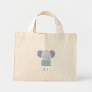 Bolso De Tela Diminuto Ilustracion elefante lindo - Personalizable