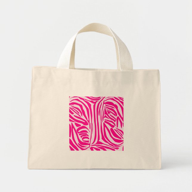 Bolso De Tela Diminuto Impresión de cebra rosa (Frente)