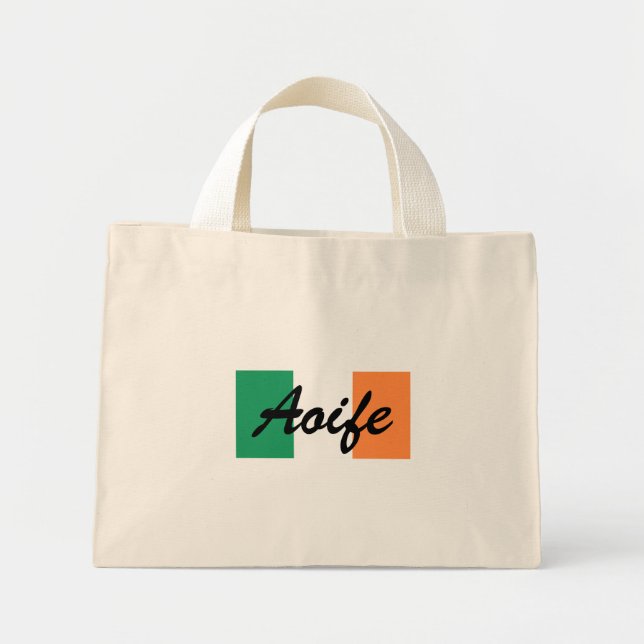 Bolso De Tela Diminuto Indicador irlandés de nombre personalizado (Frente)