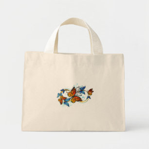 Bolso De Tela Diminuto Infinidad de Mariposas Monarca