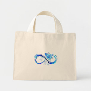 Bolso De Tela Diminuto Infinito brillante con rosa azul