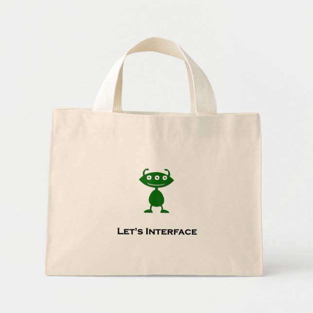 Bolso De Tela Diminuto Interfaz de hojas oculares triples verde (Frente)