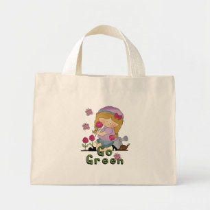 Bolso De Tela Diminuto Ir al Jardín Verde