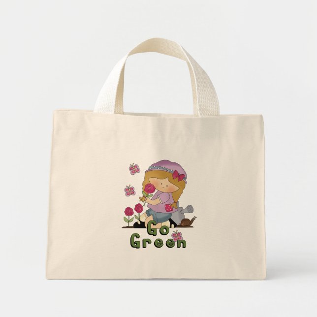 Bolso De Tela Diminuto Ir al Jardín Verde (Frente)