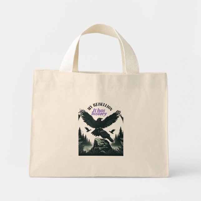 Bolso De Tela Diminuto It Has History – Crow Forest Scene (Frente)