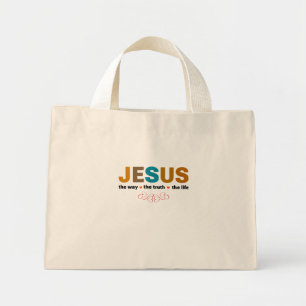 BOLSO DE TELA DIMINUTO JESÚS. EL CAMINO, LA VERDAD, LA VIDA.