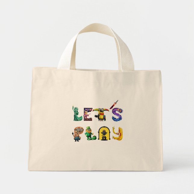 Bolso De Tela Diminuto Juguemos (Frente)