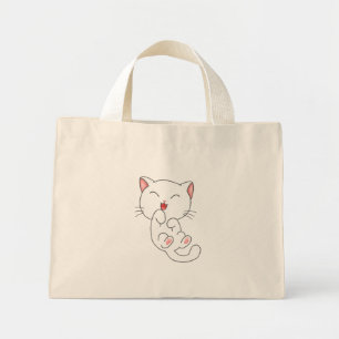 Bolso De Tela Diminuto Kitty Cat Tote Bag
