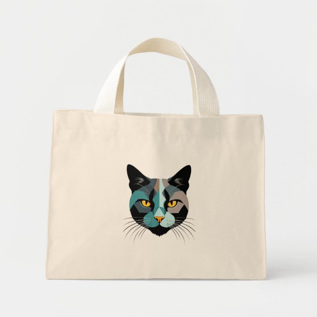 Bolso De Tela Diminuto Kreative Katzenkopf Illustration (Frente)