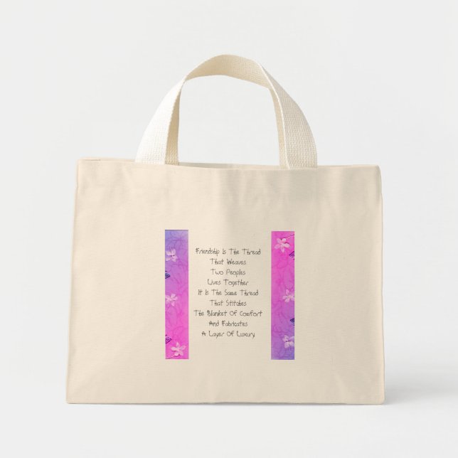 Bolso De Tela Diminuto La Amistad Es El Hilo (Frente)