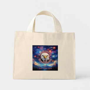 Bolso De Tela Diminuto La Tierra De Los Libres Hogar Águila Marrón Fuegos