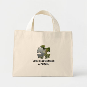 Bolso De Tela Diminuto La vida es a veces un rompecabezas