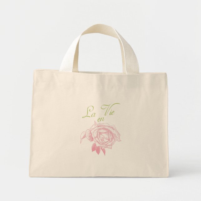 Bolso De Tela Diminuto la vie en rosa (Frente)