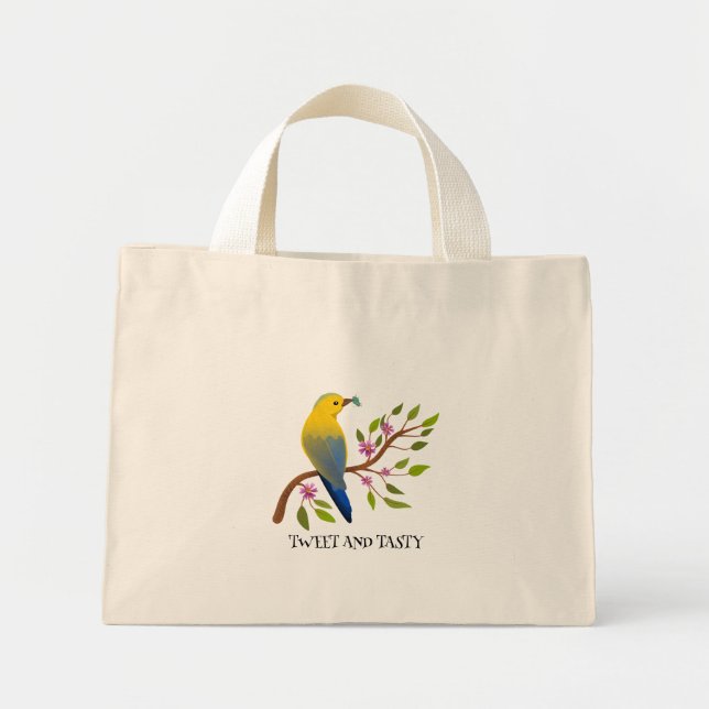 Bolso De Tela Diminuto ladybug insecto delicioso pájaro colorido (Frente)