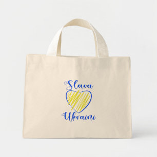 Bolso De Tela Diminuto Lema Eslava Gloria ucraniana al Tote cardíaco de U