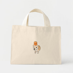 Bolso De Tela Diminuto Lindo perro Shiba con mandarinas naranjas en la ca