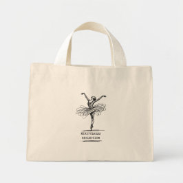 Bolso De Tela Diminuto Línea minimalista de arte Ballerina Dance Design